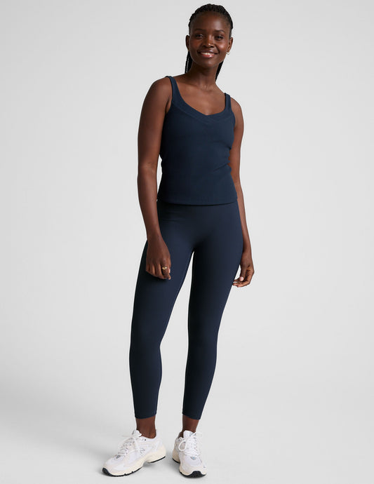 Premium Ribbed Active Leggings: High-Waisted, Seamless Midi Length for Women