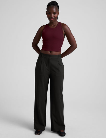 Beyond Yoga Refocus Ribbed Cropped Tank: High-Neck, Built-in Bra, Soft Compression