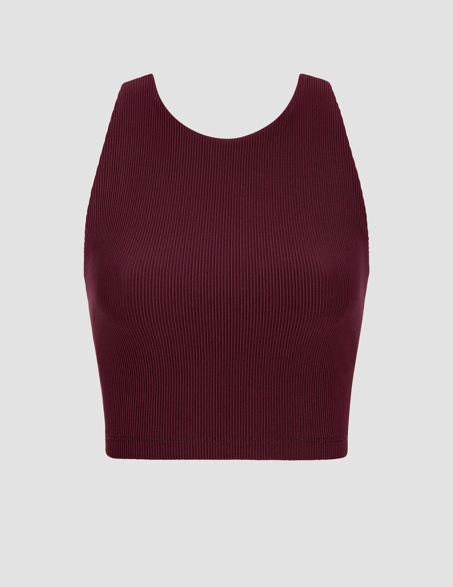 Beyond Yoga Refocus Ribbed Cropped Tank: High-Neck, Built-in Bra, Soft Compression