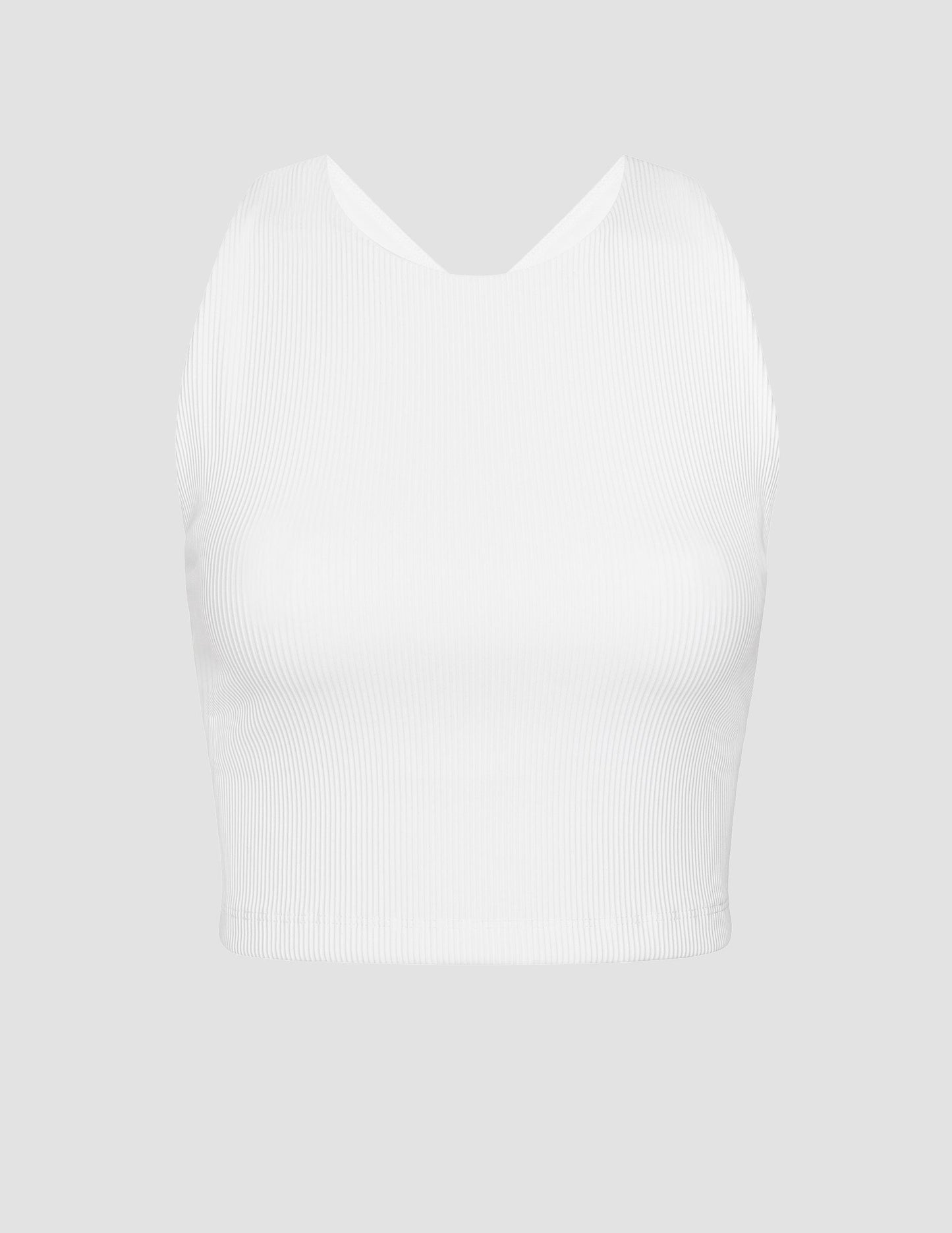 Beyond Yoga Refocus Ribbed Cropped Tank Top: High-Neck, Built-in Bra, Soft Compression