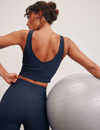 Beyond Yoga Impulse Ribbed Cropped Tank Top with Shelf Bra