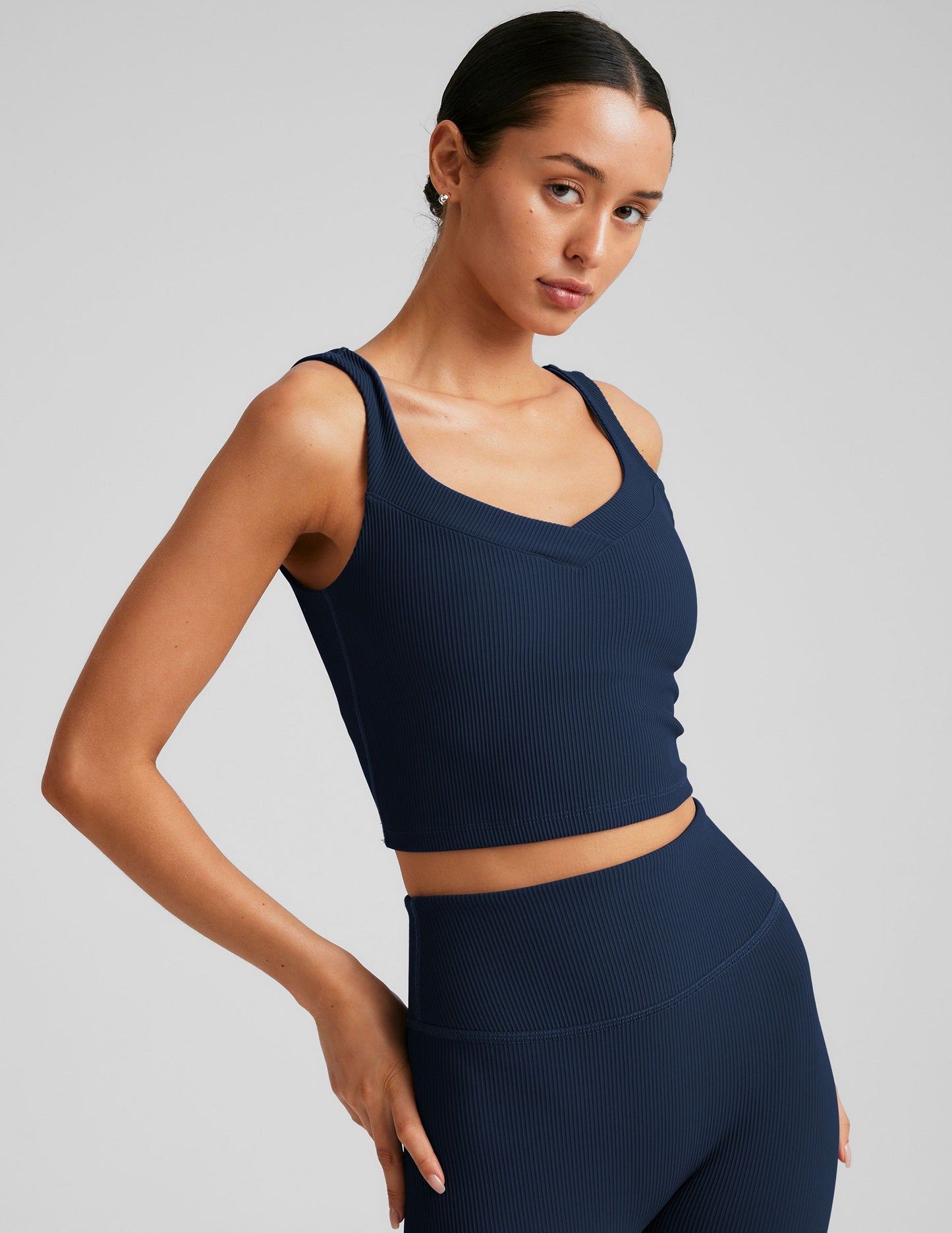 Beyond Yoga Impulse Ribbed Cropped Tank Top with Shelf Bra