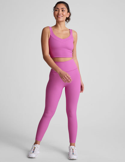 Beyond Yoga Impulse Ribbed Cropped Tank: V-Neck, Shelf Bra, Ultimate Comfort