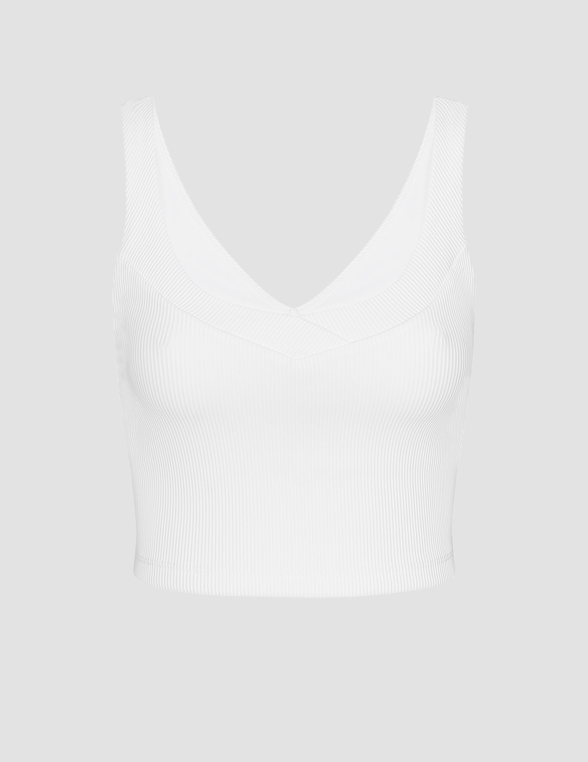 Impulse Ribbed Cropped Tank: Soft V-Neck, Performance Support, Stylish Activewear Top