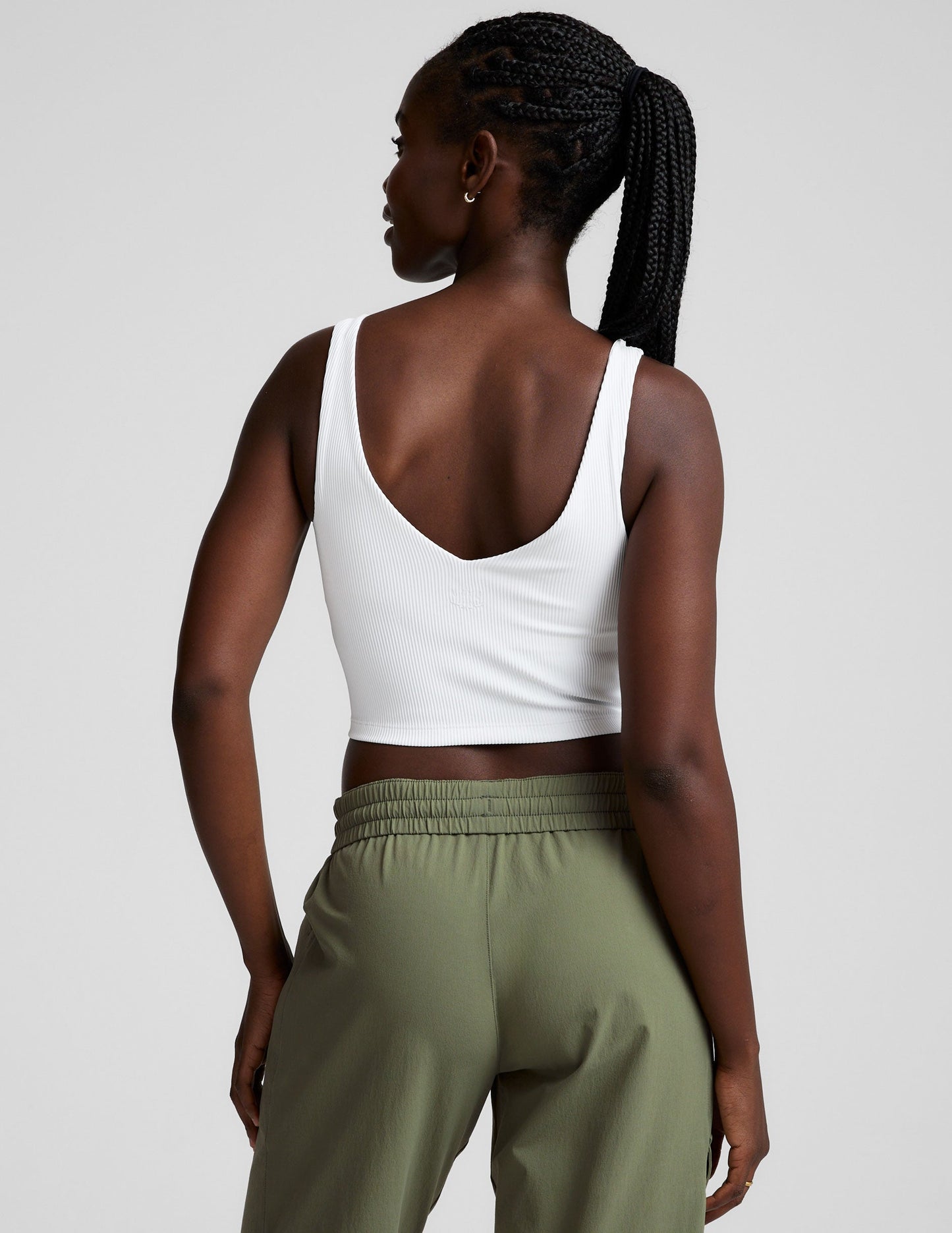 Impulse Ribbed Cropped Tank: Soft V-Neck, Performance Support, Stylish Activewear Top