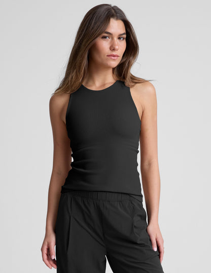 Beyond Yoga Refocus Ribbed High-Neck Racerback Tank Top: Ultimate Comfort Activewear