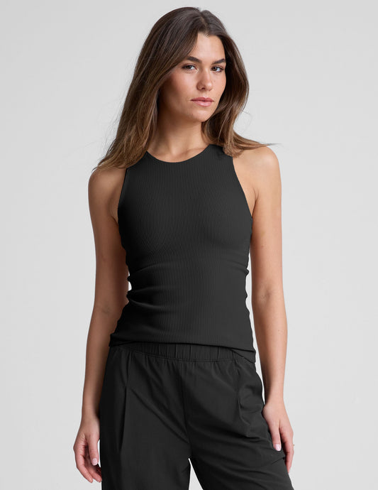 Beyond Yoga Refocus Ribbed High-Neck Racerback Tank Top: Ultimate Comfort Activewear