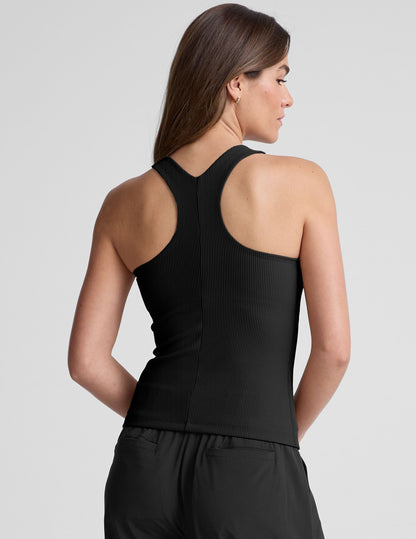 Beyond Yoga Refocus Ribbed High-Neck Racerback Tank Top: Ultimate Comfort Activewear