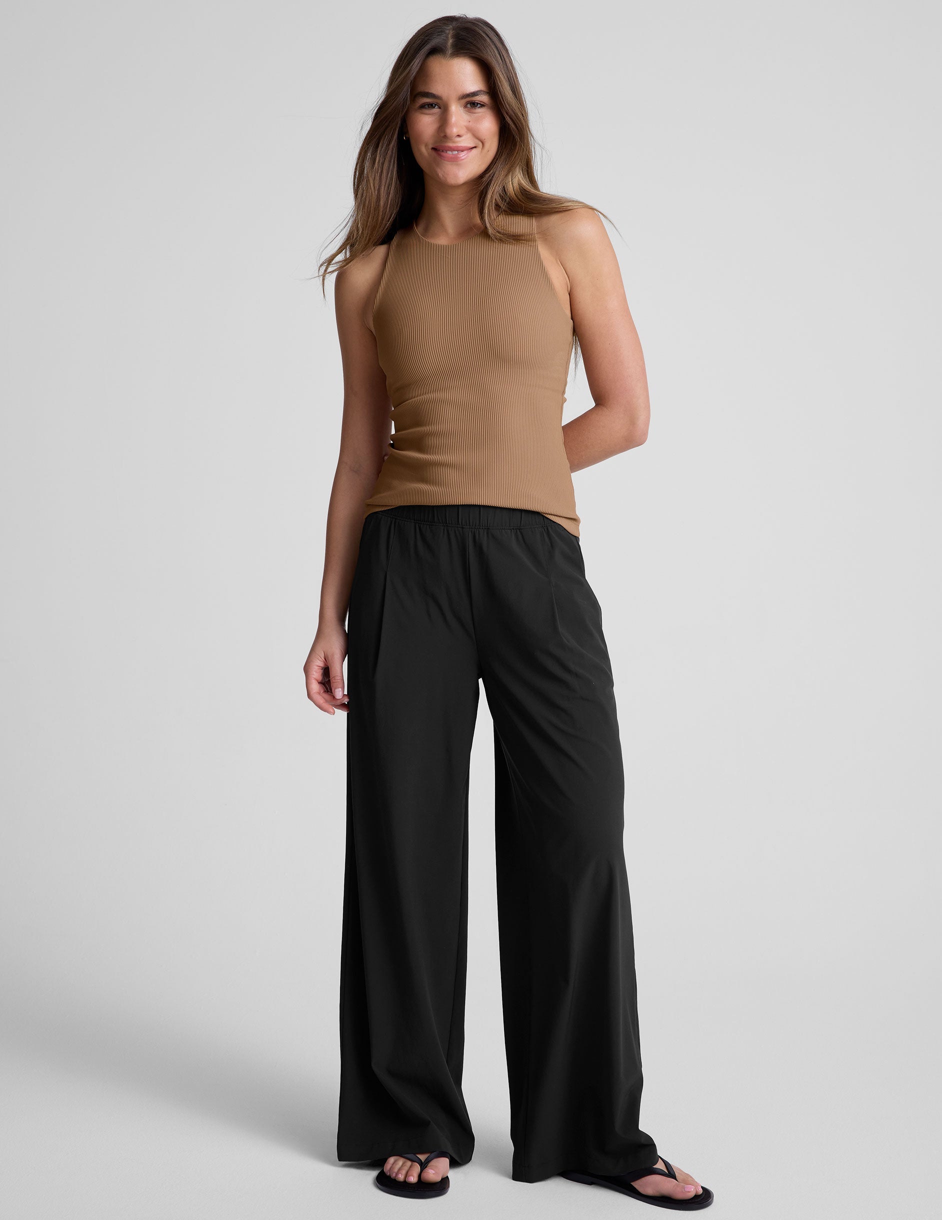 Women's Refocus Ribbed Classic High-Neck Tank Top - Soft, Smoothing, Activewear