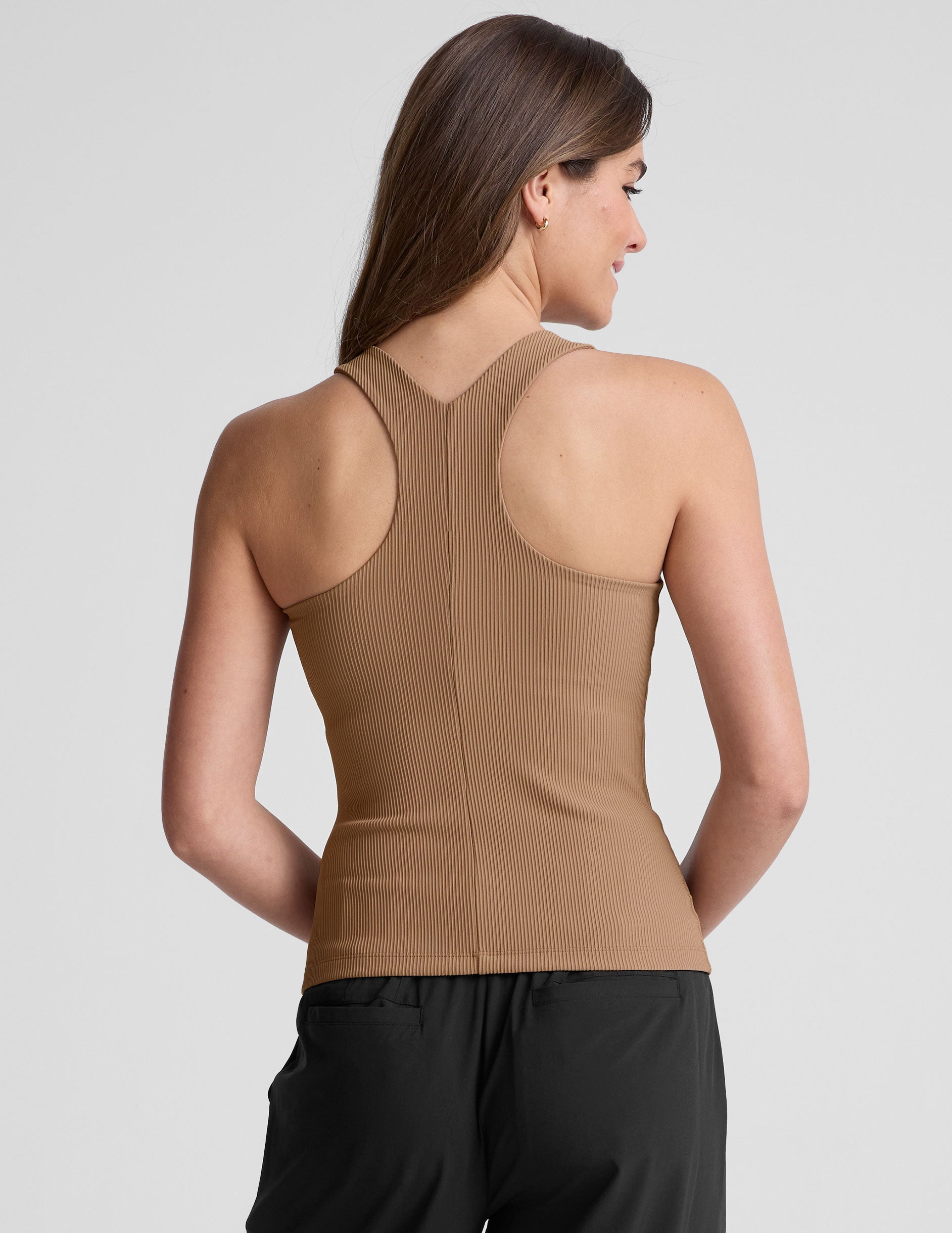 Women's Refocus Ribbed Classic High-Neck Tank Top - Soft, Smoothing, Activewear