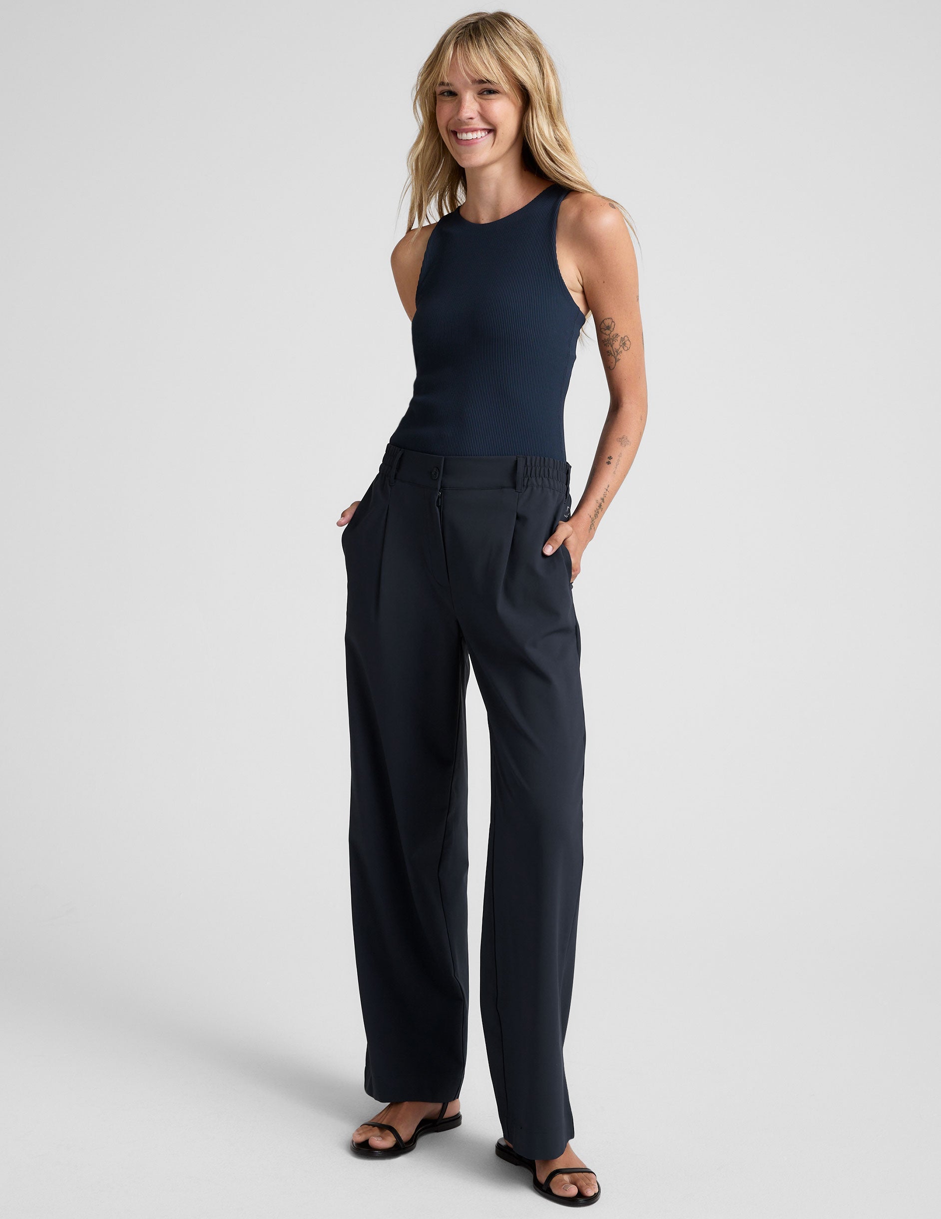 Beyond Yoga Refocus Ribbed High-Neck Racerback Tank Top for Active Living