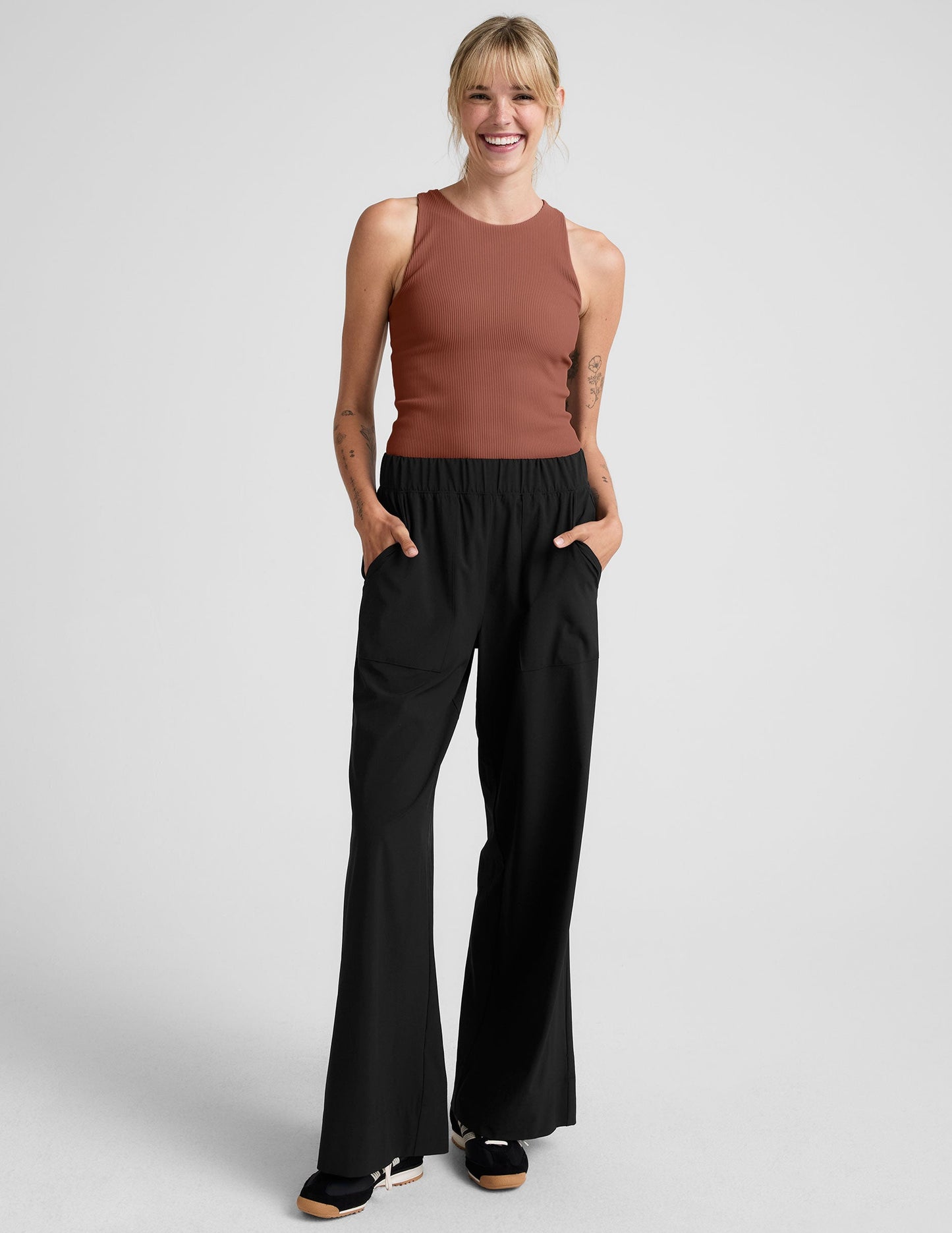Beyond Yoga Refocus Ribbed High-Neck Racerback Tank Top, Comfortable Activewear
