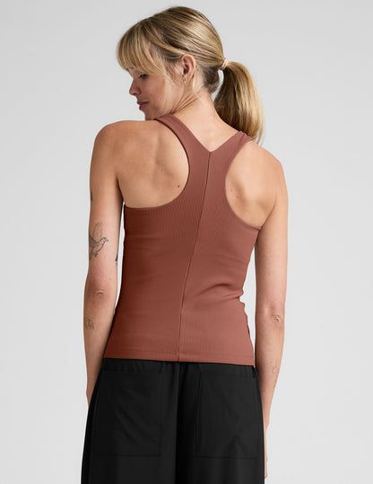 Beyond Yoga Refocus Ribbed High-Neck Racerback Tank Top, Comfortable Activewear