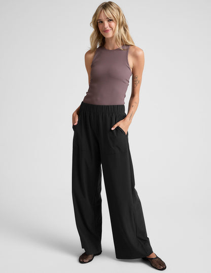 Women's Ribbed High-Neck Racerback Tank Top - Smoothing, Moisture-Wicking Comfort