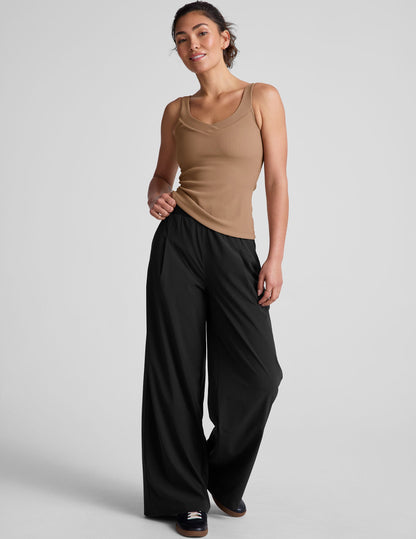Comfortable Ribbed Tank Top with Built-in Shelf Bra - Desert Sand