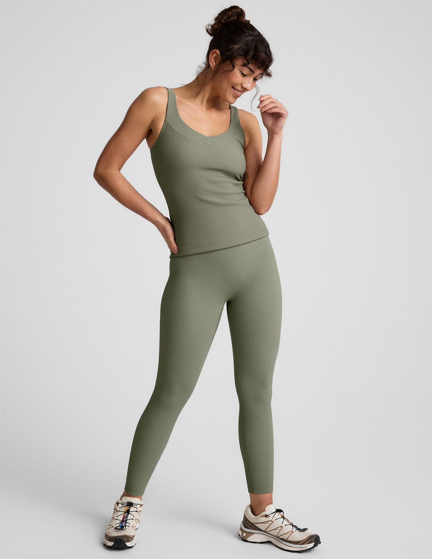 Impulse Ribbed Classic Tank Top: Supportive Built-in Bra, Moisture-Wicking Activewear Comfort