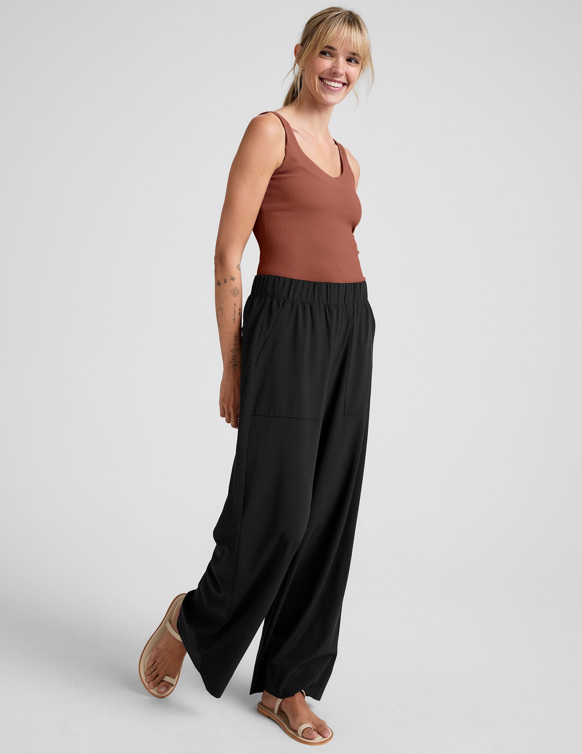 Impulse Ribbed Tank Top: Built-in Bra, Soft V-Neck, Moisture-Wicking Performance