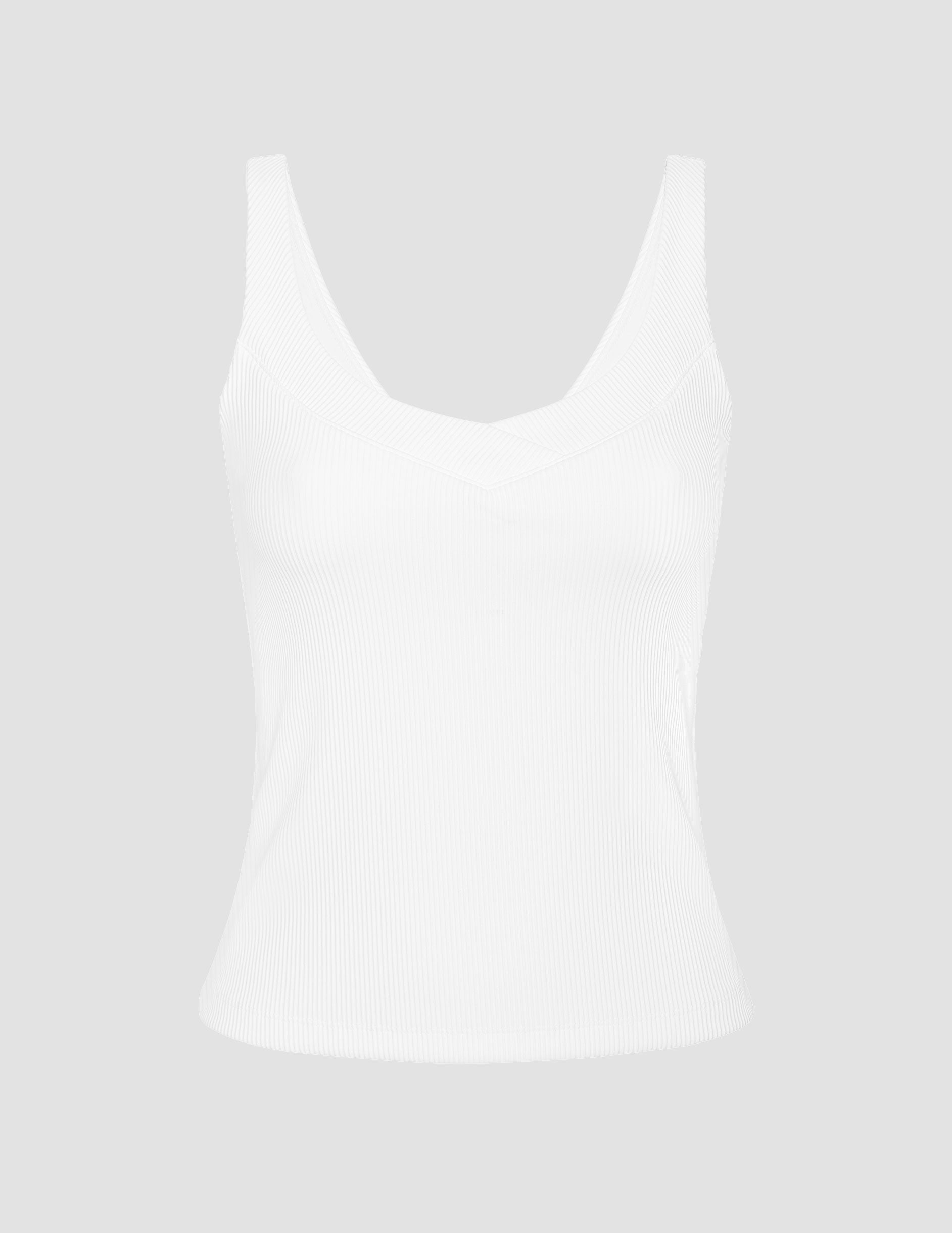 Beyond Yoga Impulse Ribbed V-Neck Tank Top: Supportive Built-In Bra, Moisture-Wicking Comfort