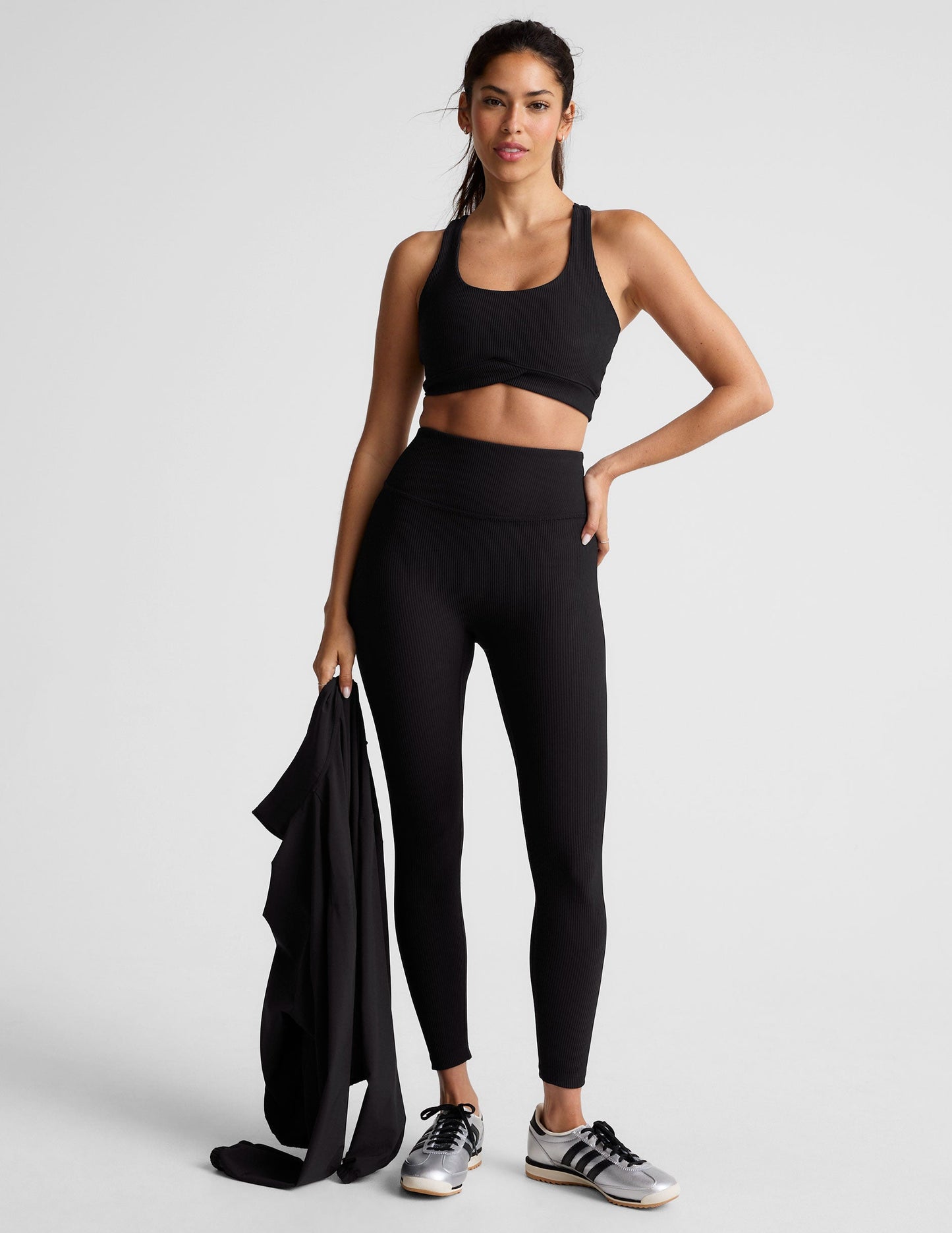 Women's Ribbed Racerback Active Bra - Medium Support, Comfortable Everyday Wear