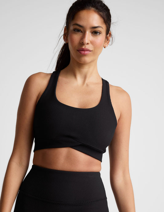 Women's Ribbed Racerback Active Bra - Medium Support, Comfortable Everyday Wear