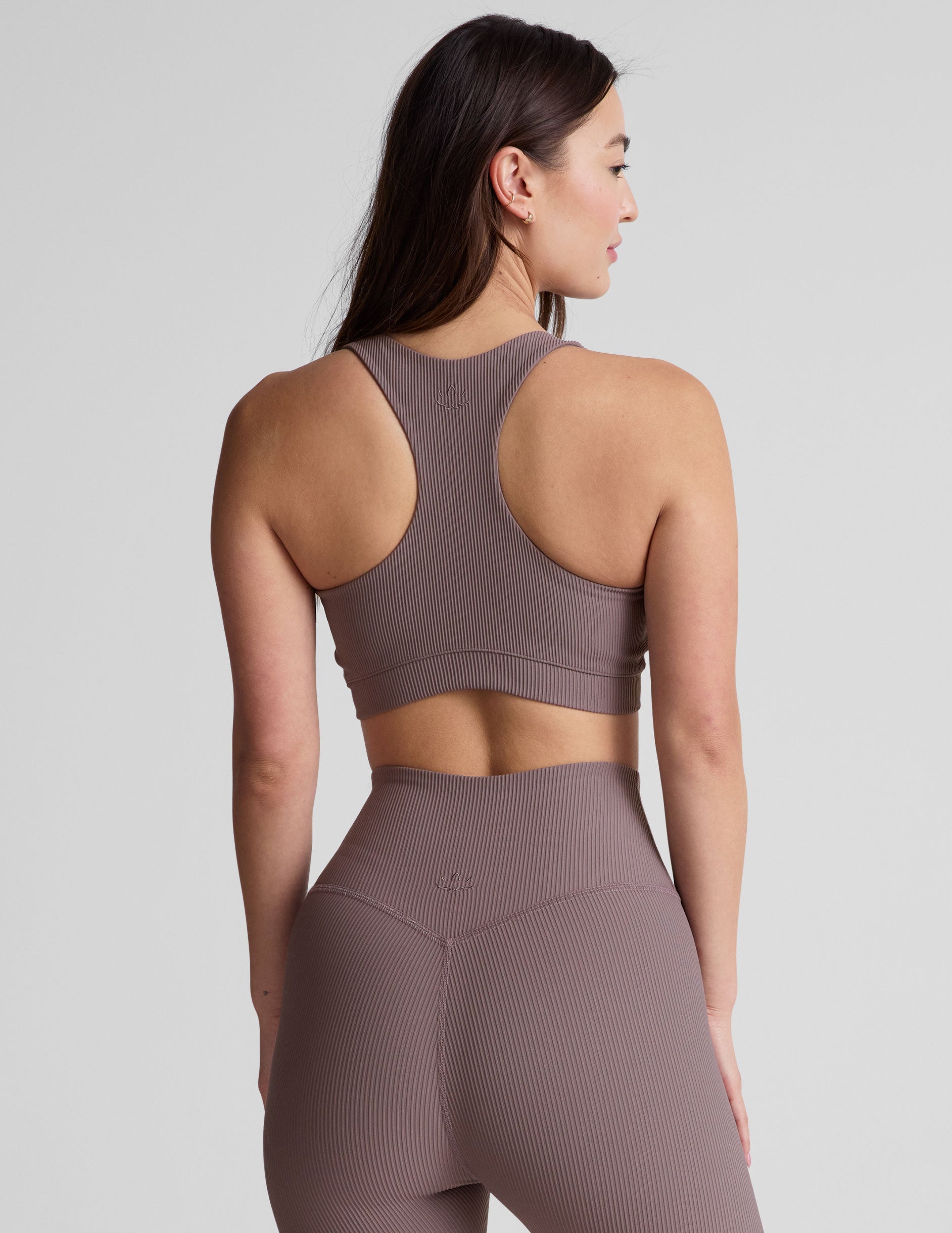 Comfortable Ribbed Racerback Bra with Removable Pads for Medium Support