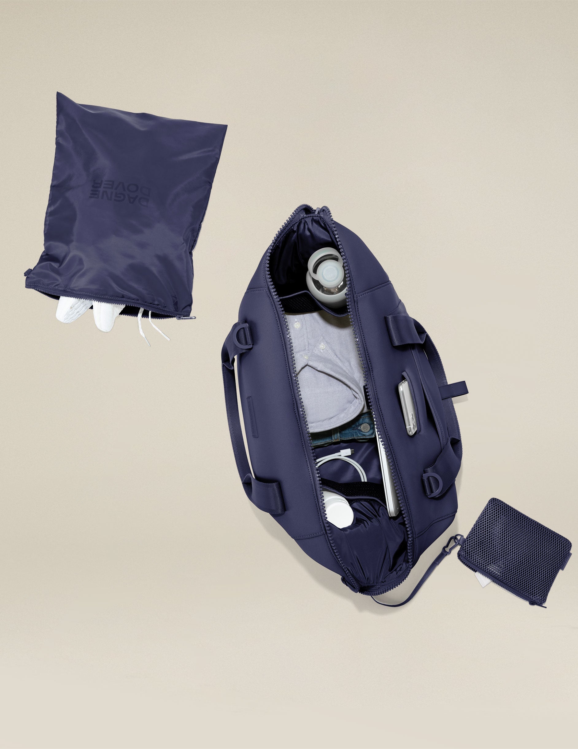 Dagne Dover Landon Large Neoprene Carryall: Versatile Travel Weekender Bag with Laptop Sleeve