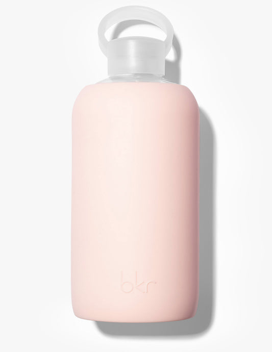 BKR Hydrating 1-Liter Glass Water Bottle with Soft Silicone Sleeve