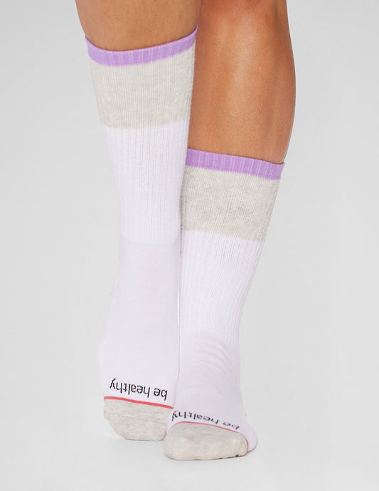 Sticky Be Empowering Healthy Crew Grip Socks: Non-Slip Yoga Pilates Comfort