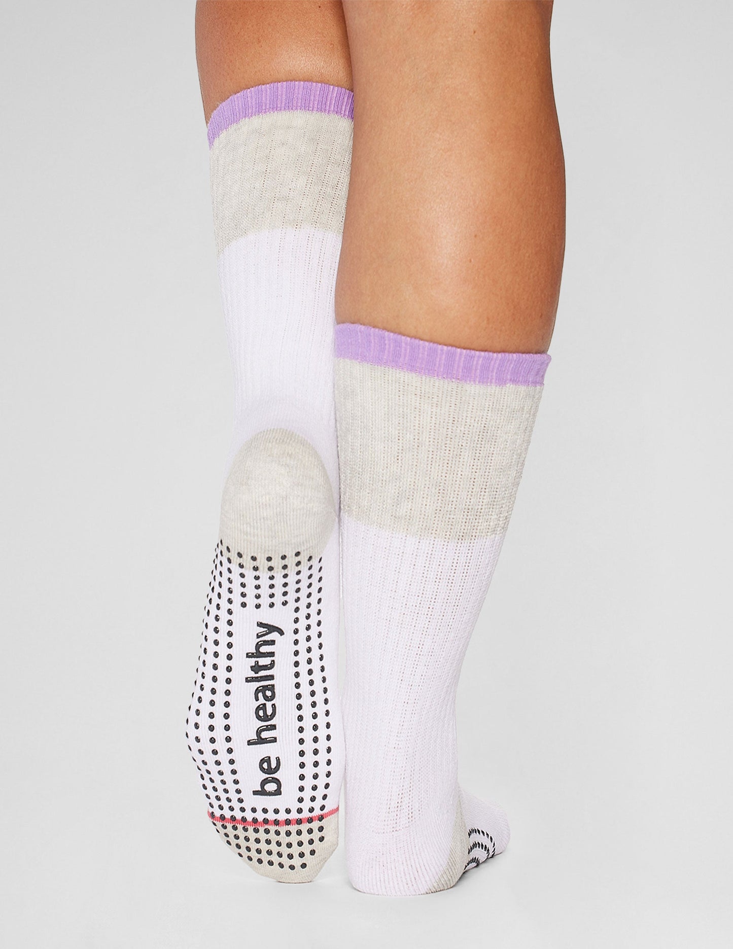 Sticky Be Empowering Healthy Crew Grip Socks: Non-Slip Yoga Pilates Comfort
