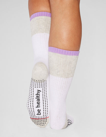 Sticky Be Empowering Healthy Crew Grip Socks: Non-Slip Yoga Pilates Comfort