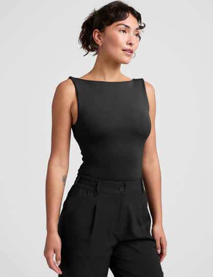 Beyond Yoga Eclipse Open Back Tank Top: Built-in Bra, High-Waist Length, Comfort Fit