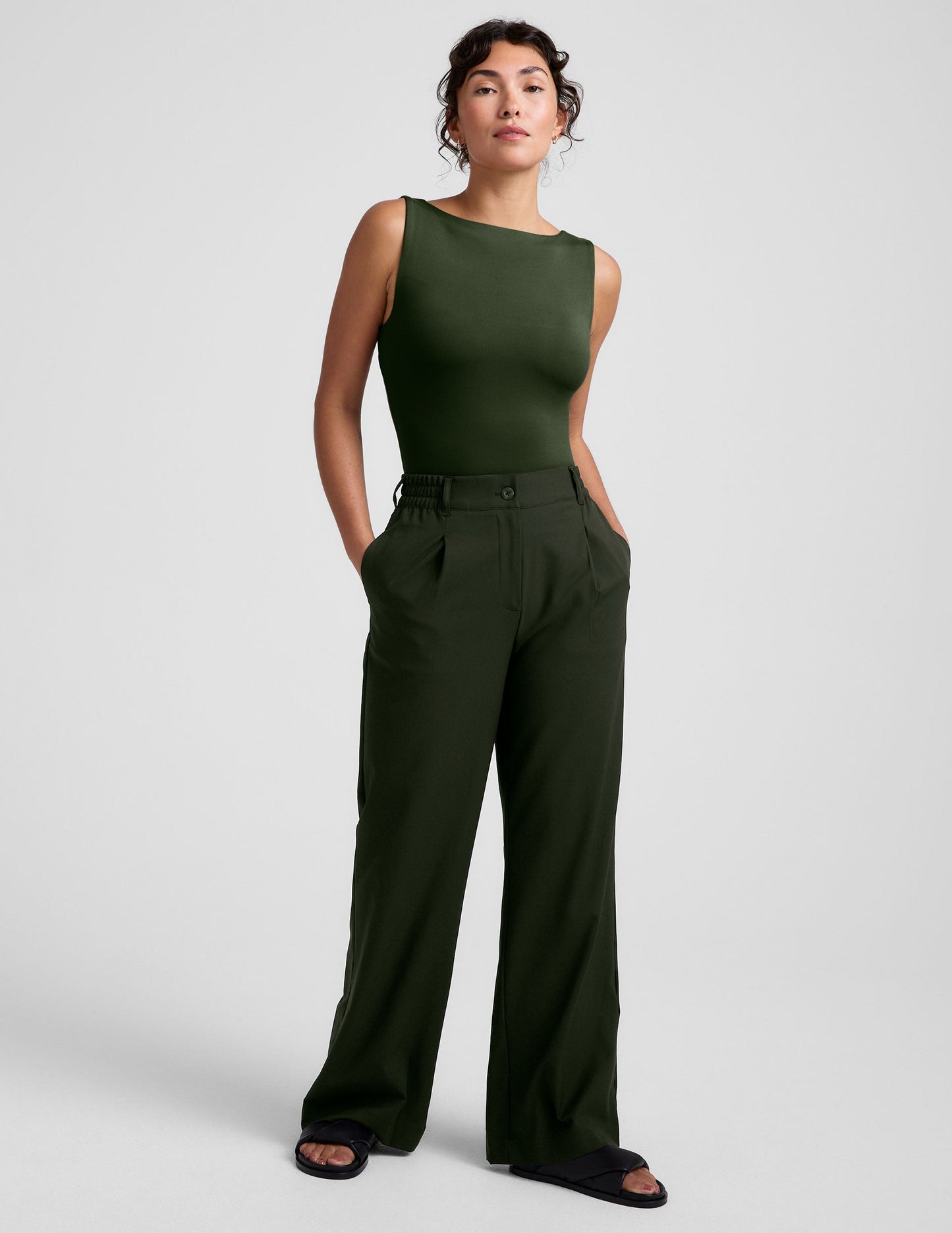 Eclipse Open Back Tank Top with Built-in Bra for Yoga Workouts
