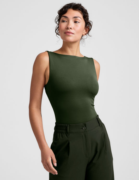 Eclipse Open Back Tank Top with Built-in Bra for Yoga Workouts
