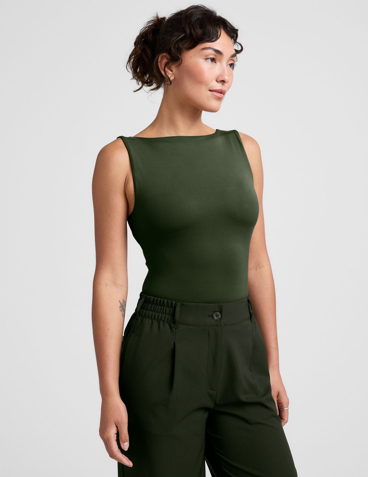 Eclipse Open Back Tank Top with Built-in Bra for Yoga Workouts
