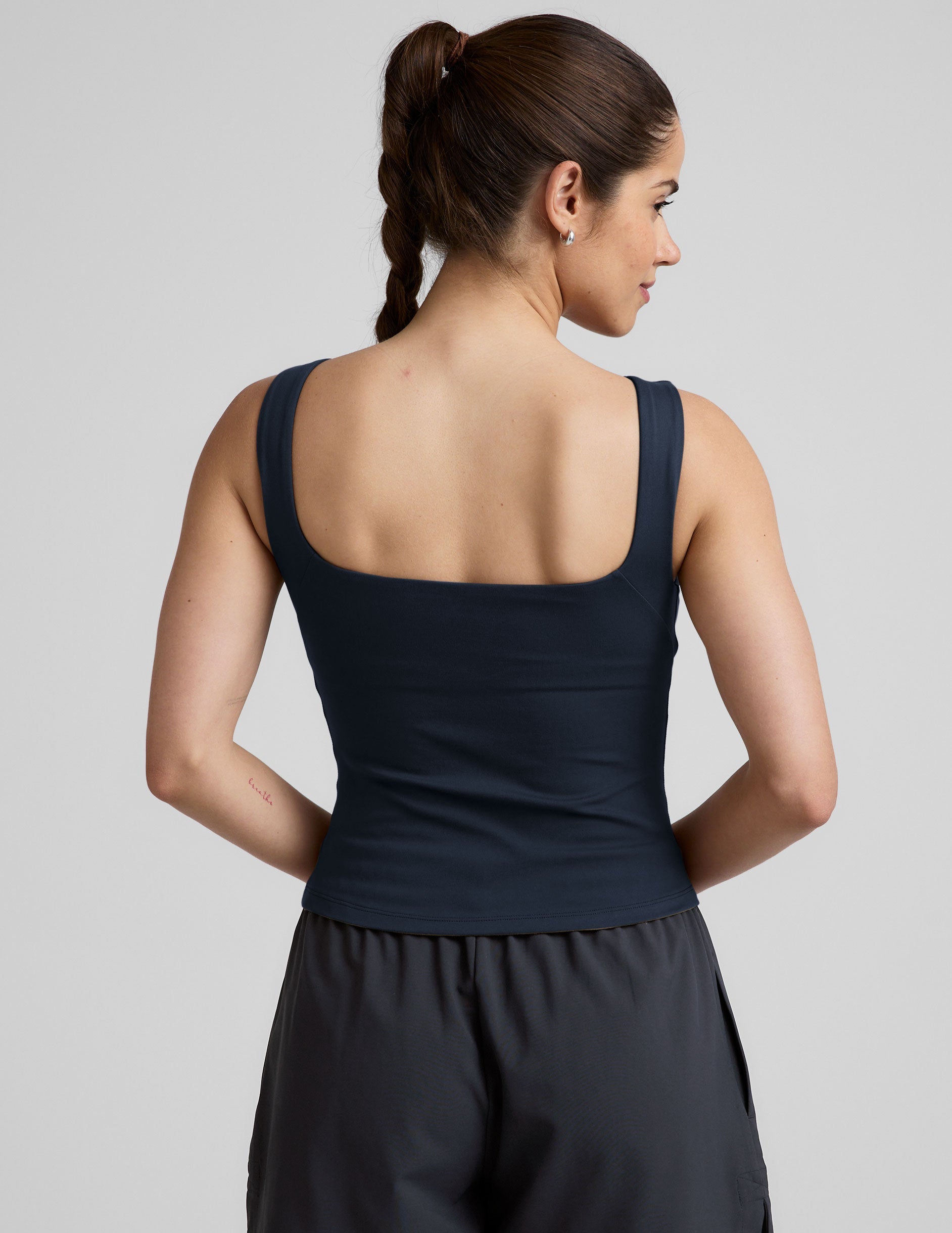 Eclipse Open Back Tank Top with Built-in Bra for Women