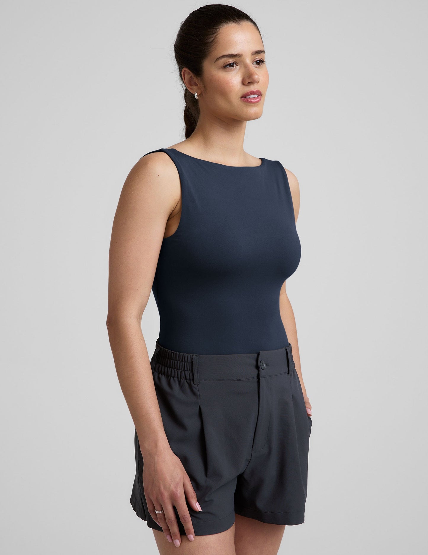 Eclipse Open Back Tank Top with Built-in Bra for Women