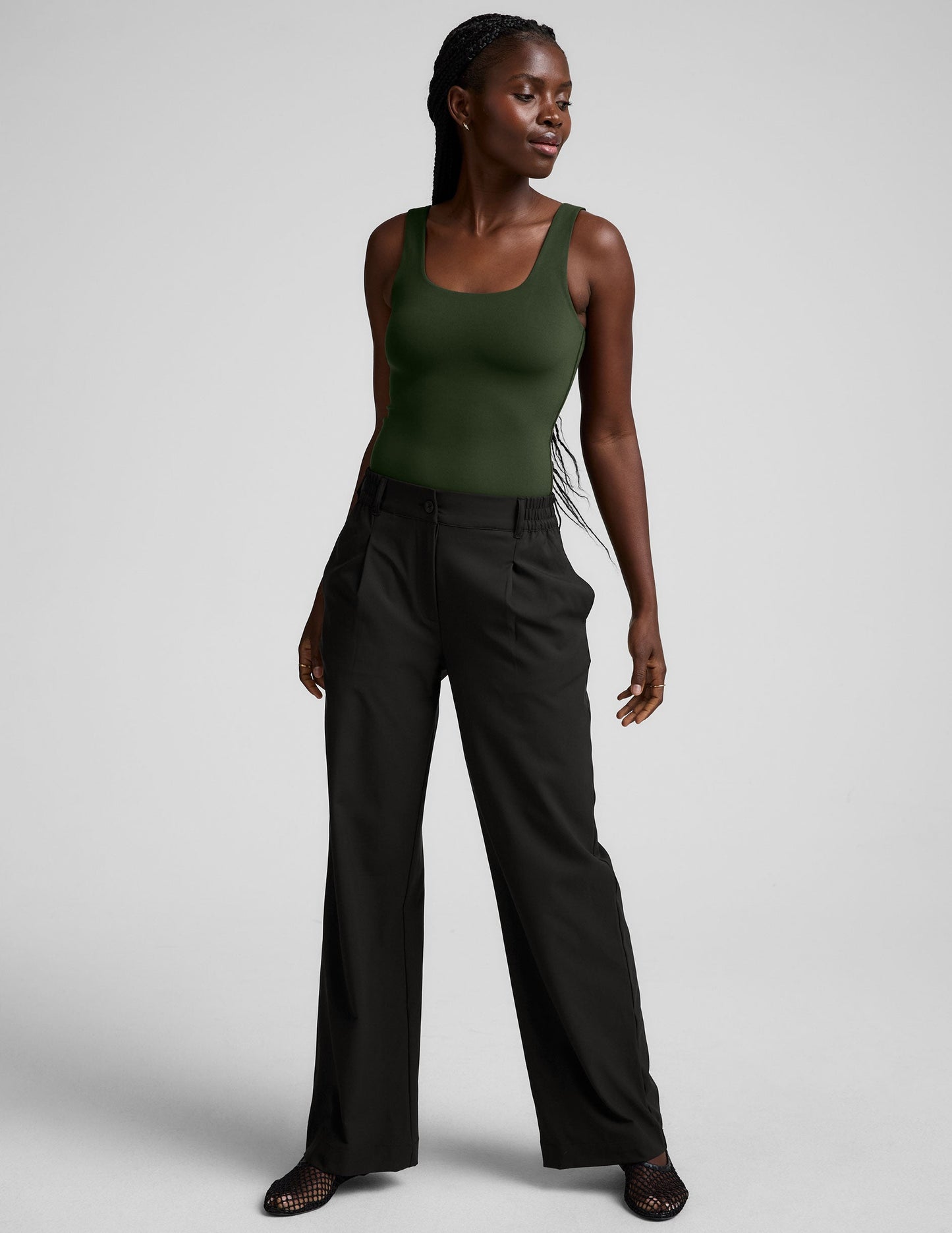 Women's Double-Layered Square Neckline Tank Bodysuit for Ultimate Comfort