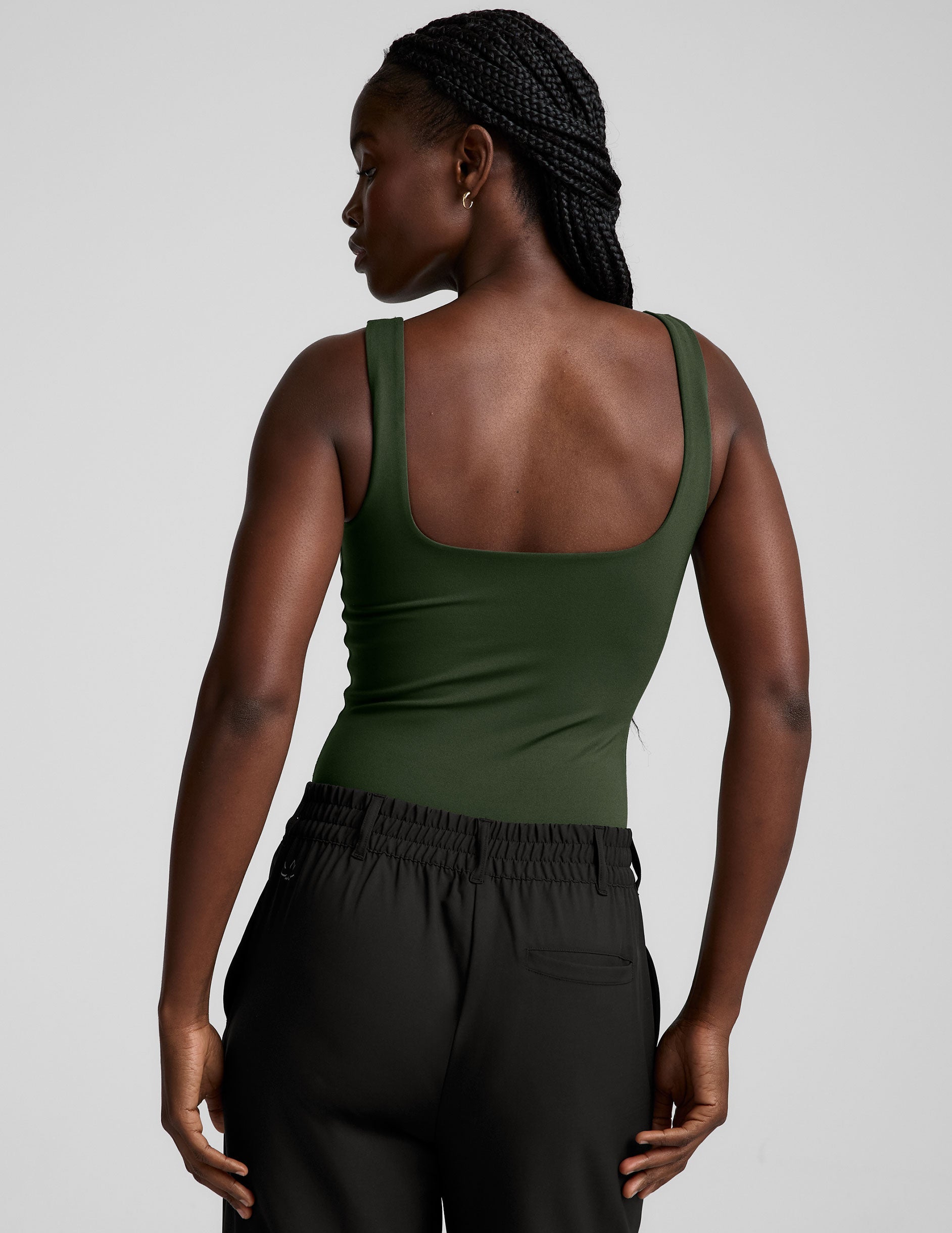 Women's Double-Layered Square Neckline Tank Bodysuit for Ultimate Comfort