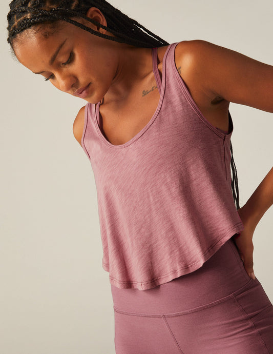 Comfortable Slub Jersey Tank Top: Relaxed Fit, Scoop Neck, Orchid Blossom