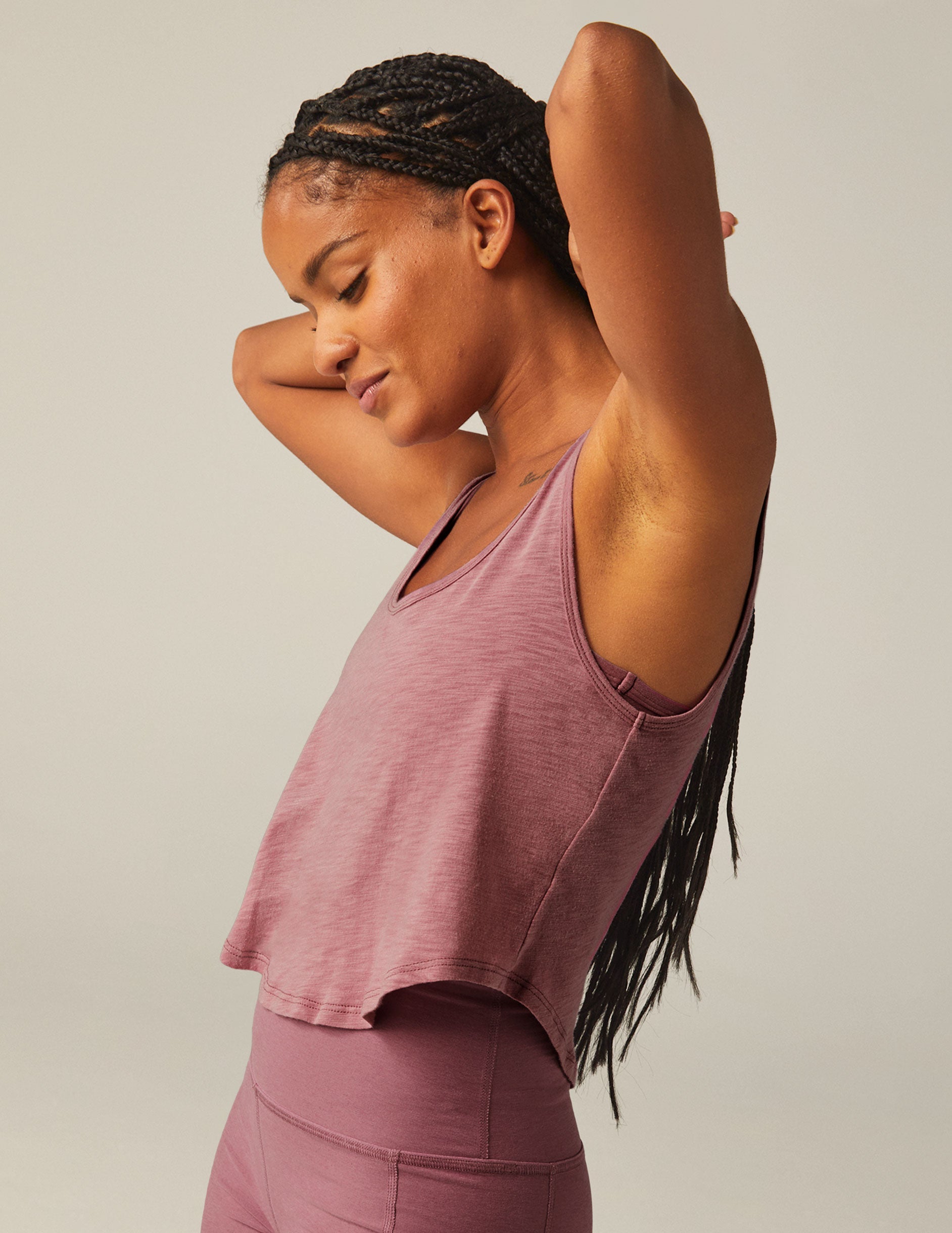 Comfortable Slub Jersey Tank Top: Relaxed Fit, Scoop Neck, Orchid Blossom