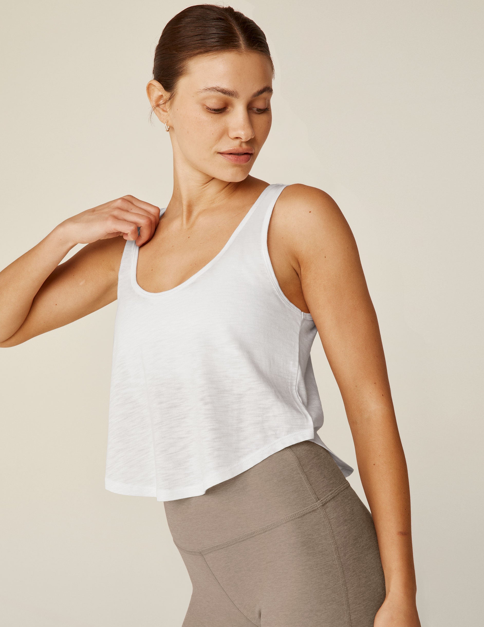 Comfortable Scoop Neck Slub Jersey Tank Top for Everyday Wear