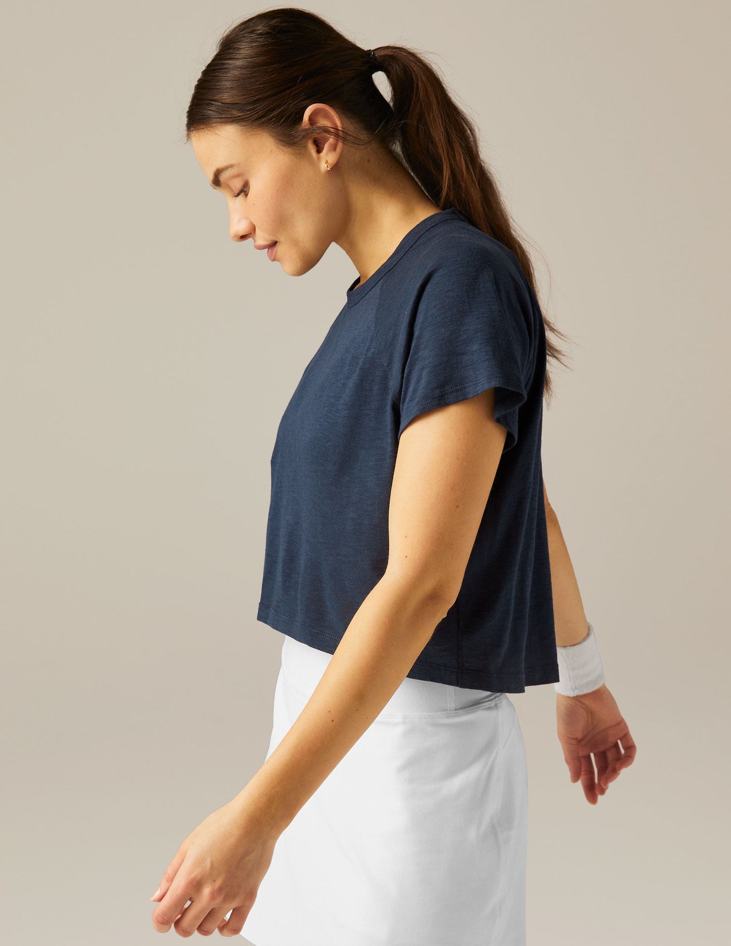 Women's Signature High-Low Cropped Tee: Soft, Comfortable, Short Sleeve Activewear Shirt