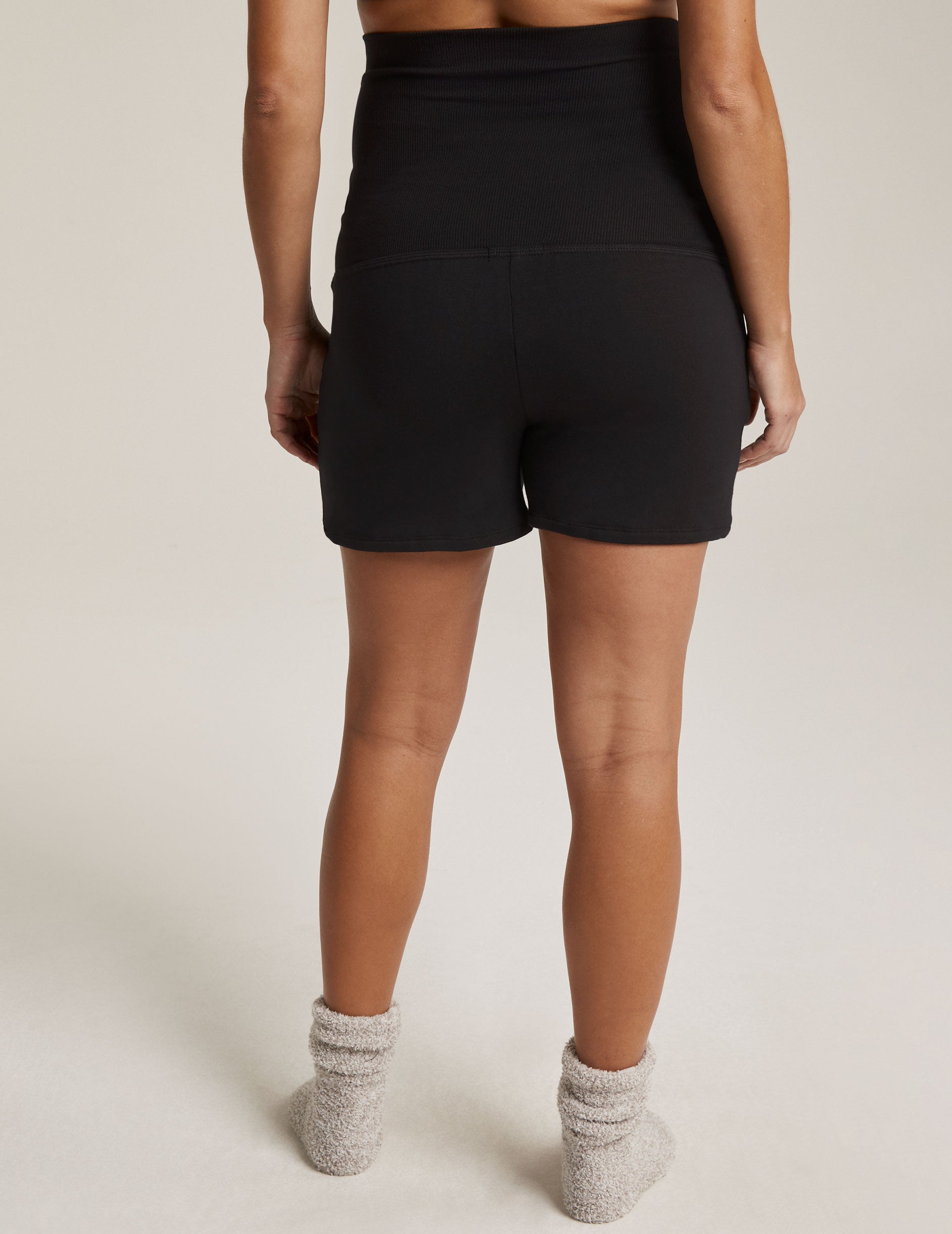 Beyond Yoga Cozy Fleece Foldover Maternity Short: Ultra-Soft, High-Rise, Pocketed Comfort