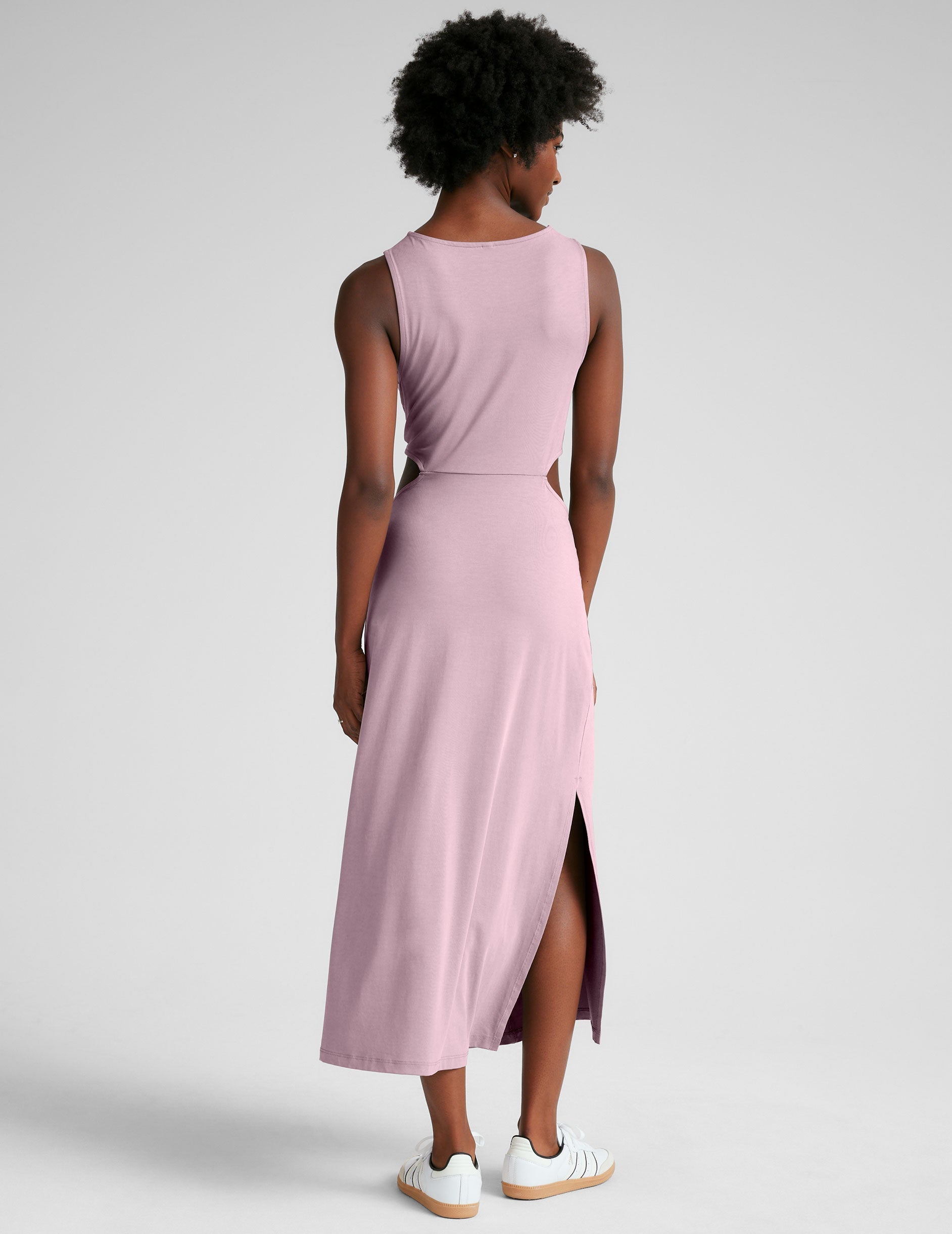 Blush Blooms Twist Front Midi Dress - Soft Sueded Comfort for Women