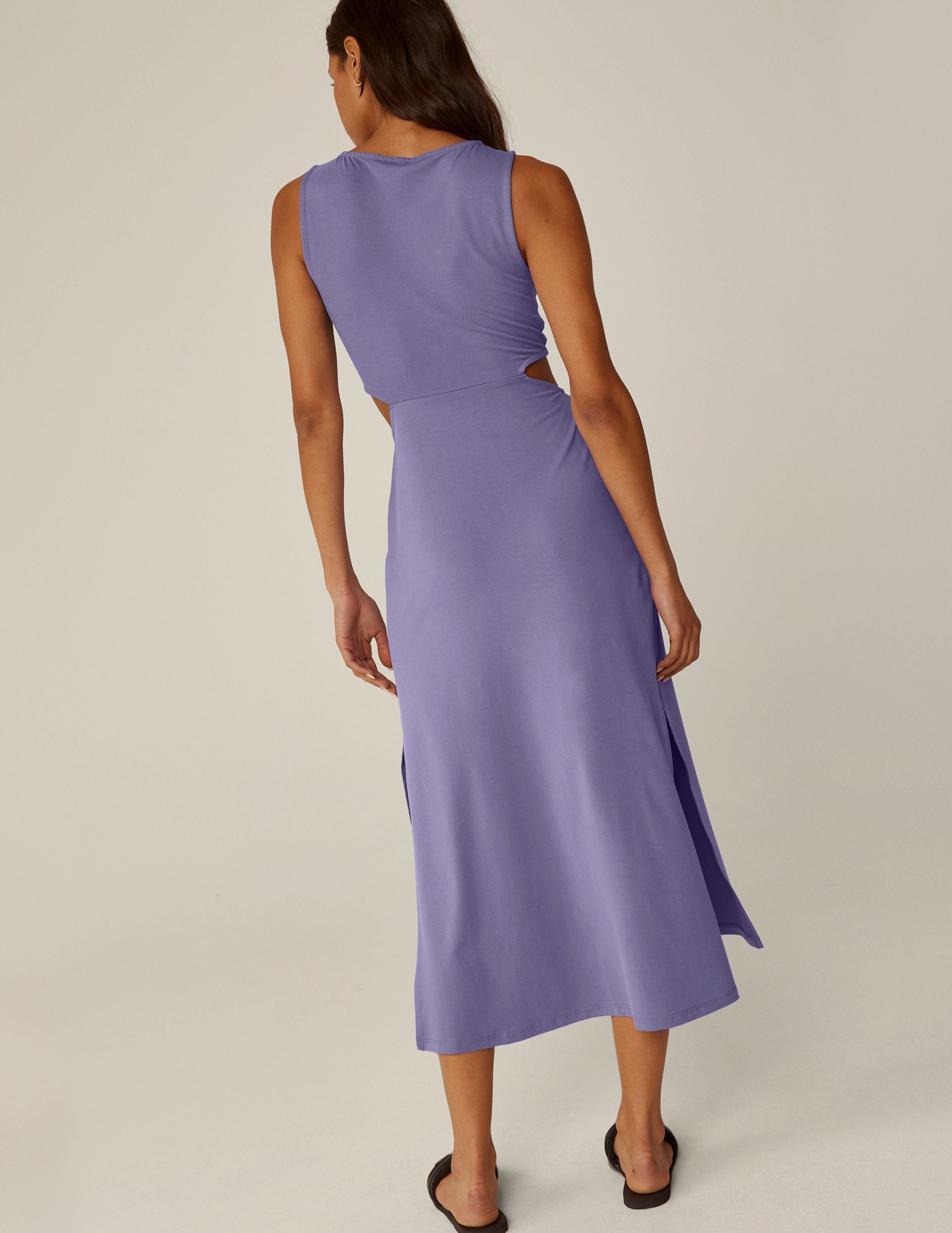 Elegant Indigo Front Twist Midi Dress: Soft, Stretchy, Flattering Silhouette