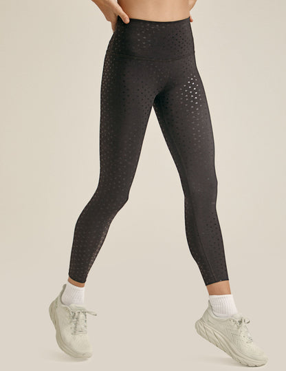 Shimmering Hearts PowerShine High-Waisted Midi Legging for Yoga & Activewear