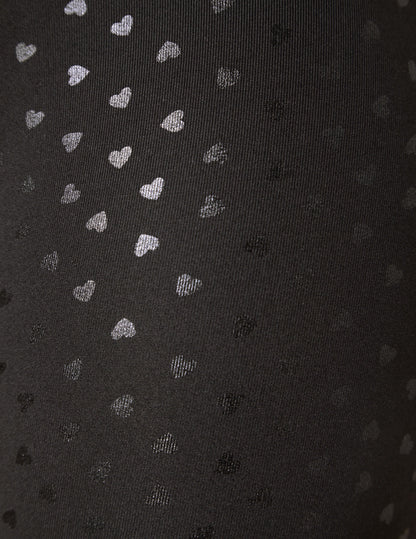 Beyond Yoga PowerShine Double Back Bra with Shimmering Hearts Design