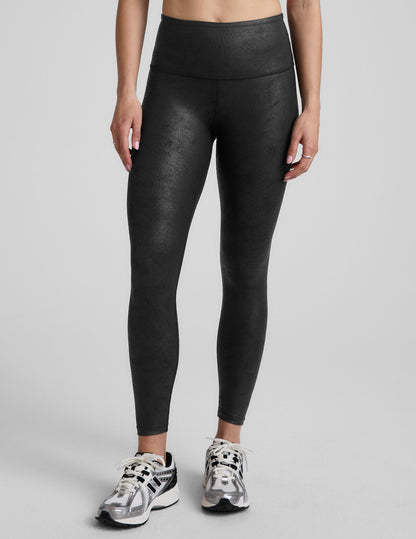 Sleek Faux Leather High-Waisted Midi Leggings: Comfortable, Stylish, and Versatile for Women