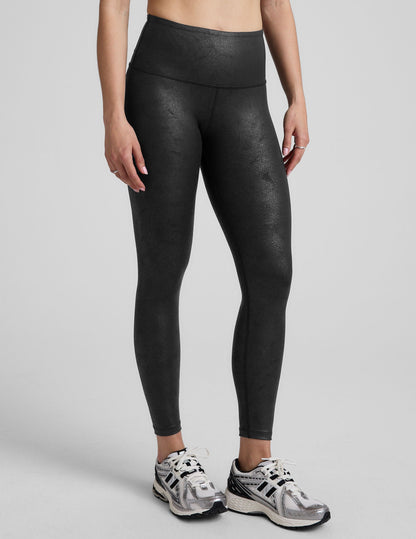 Sleek Faux Leather High-Waisted Midi Leggings: Comfortable, Stylish, and Versatile for Women