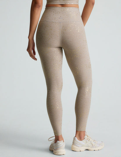 Comfortable SoftShine High-Waisted Midi Leggings with Star Shine Print